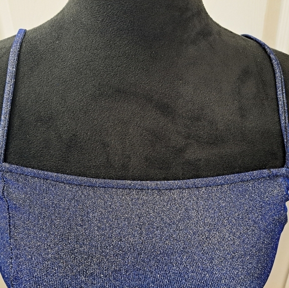 H&M Sparkly Blue Slip Dress. Size XS - Picture 6 of 9